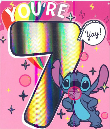 Picture of YOURE 7 - STITCH BIRTHDAY CARD